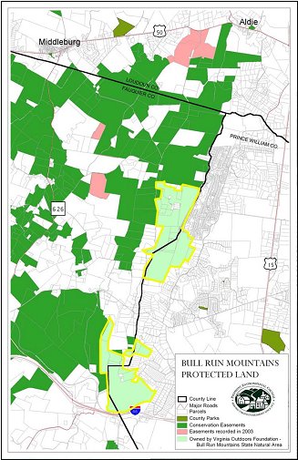 map of Bull Run Mountains