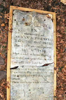 Headstone of Susan French