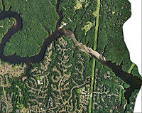 Aerial view of the Occoquan Reservoir