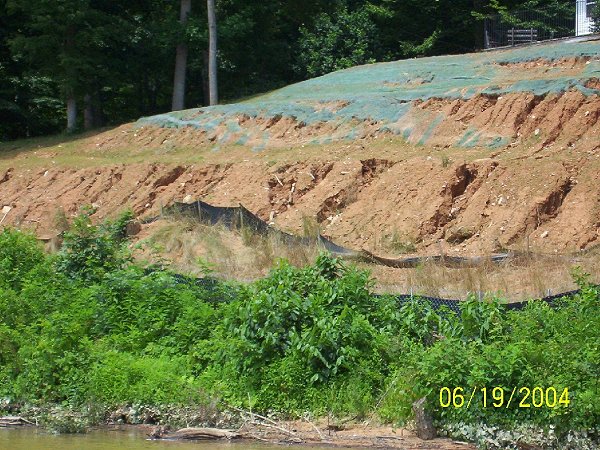 silt fence and shoreline construction